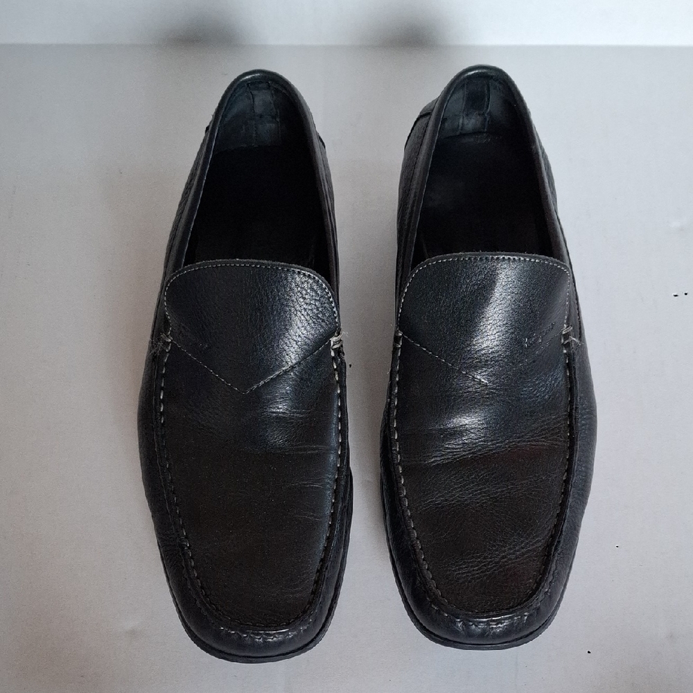 Salvatore Ferragamo Dark Leather Slip-Ons